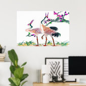 Rood kroonkraan - Permanent poster Tekening 2 (Thuiskantoor)