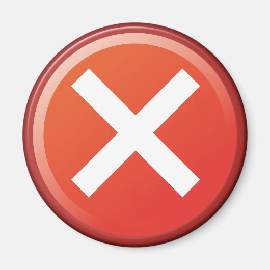 Rood kruisje: X verkeerd symbool Magneet (Voorkant)