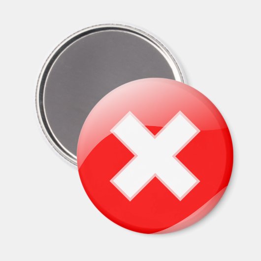Rood kruisje: X verkeerd symbool Magneet (Voorkant / Achterkant)