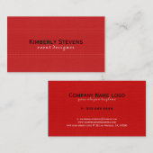 Rood kunstleder uiterlijk visitekaartje (Voorkant / Achterkant)