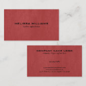 Rood kunstleder visitekaartje (Voorkant / Achterkant)