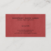 Rood kunstleder visitekaartje (Achterkant)