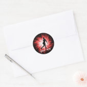 Rood kunstschaatsen ronde sticker (Envelop)