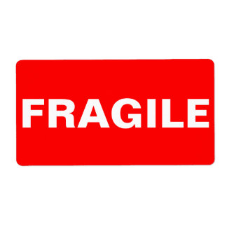 Rood Kwetsbaar Verzendlabel