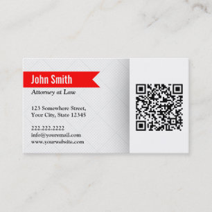 Rood label QR Code Attorney Visitekaartje