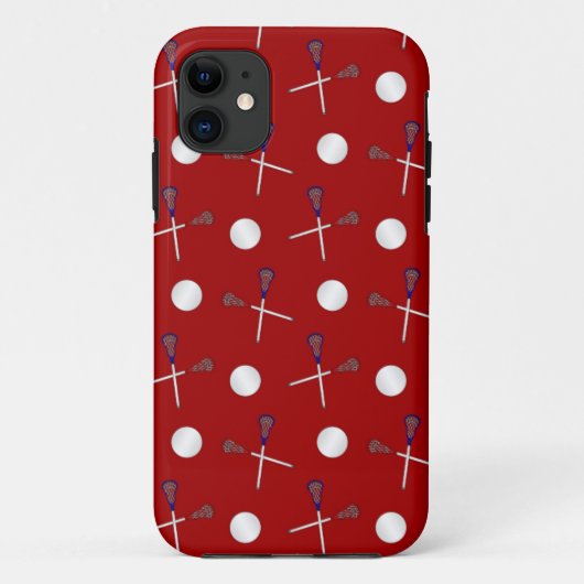 Rood lacrossepatroon Case-Mate iPhone case (Achterkant)