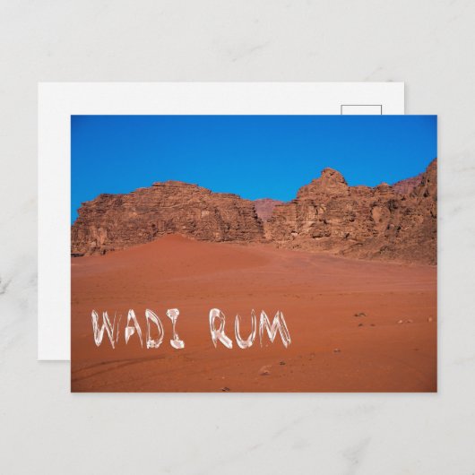 Rood landschap van de Rum Wadi Briefkaart (Voorkant / Achterkant)