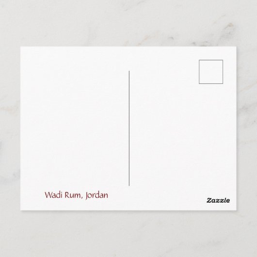 Rood landschap van de Rum Wadi Briefkaart (Achterkant)