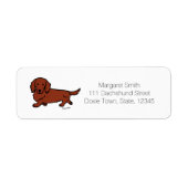 Rood Lang Haired Dachshund 1 Etiket (Voorkant)