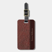 Rood leder bagagelabel (Voorkant verticaal)