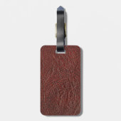 Rood leder bagagelabel (Achterkant verticaal)