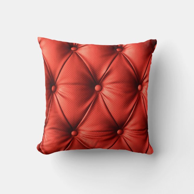 Rood leder, textuur kussen (Voorkant)