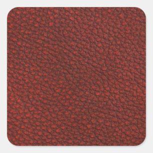 Rood leder vierkante sticker