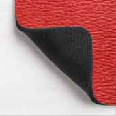 Rood lederen patroon look- Custom Monogram Muismat (Hoek)