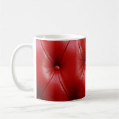 Rood leer: bekledingspatroon elegantie. koffiemok (Links)