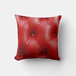 Rood leer: bekledingspatroon elegantie. kussen