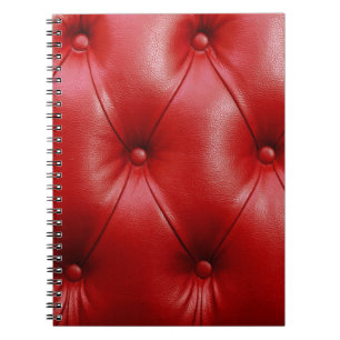 Rood leer: bekledingspatroon elegantie. notitieboek