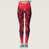 Rood Leggings Bull op Sterrennacht (Voorkant)