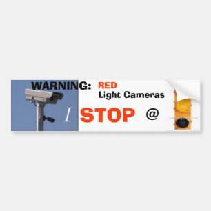 rood licht, geel licht, WAARSCHUWING:, RED, I, STO Bumpersticker