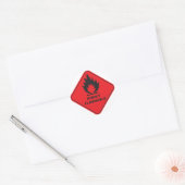 Rood licht ontvlambaar teken ronde sticker (Envelop)