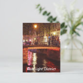 Rood Lichtdistrict 's nachts Briefkaart (Staand voorkant)