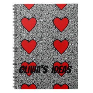 rood liefde hart doodle notitieboek cadeau