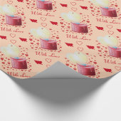 rood liefde hart gevormd vlam romantisch cadeaupapier (Hoek)