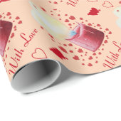 rood liefde hart gevormd vlam romantisch cadeaupapier (Rol Hoek)