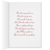 Rood liefdesharsvormig kaars met romantisch vers (Binnen (Rechts))