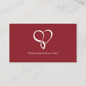 Rood liefdeshartsweduwen plaatskaartje (Achterkant)