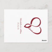 Rood liefdeshartsweduwenkaarten briefkaart (Achterkant)