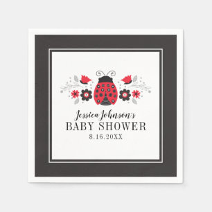 Rood lieveheersbeestje Baby shower servet