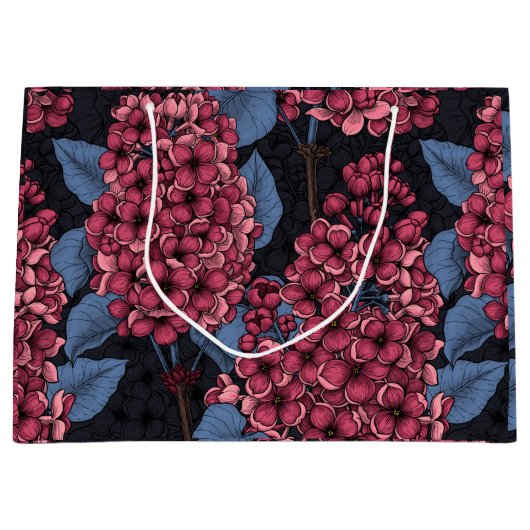 Rood lila op donkerblauw groot cadeauzakje (Voorkant)