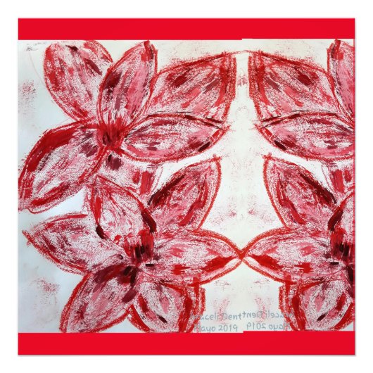 ROOD LILIUM Aziatisch Foto Afdruk (Voorkant)