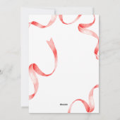 Rood lint boog foto Kerstmis Feestdagenkaart (Achterkant)