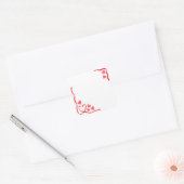 rood lint harten liefde vierkante sticker (Envelop)