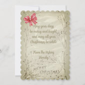  rood lint oude stijl kerst feestdagenkaart (Voorkant)