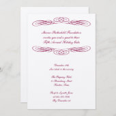 Rood lintscript formele gala ball event kaart (Voorkant / Achterkant)