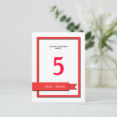 Rood linttabelnummer briefkaart (Staand voorkant)