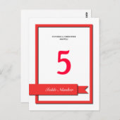 Rood linttabelnummer briefkaart (Voorkant / Achterkant)