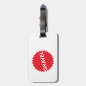 Rood Logo met grindfietsen Bagagelabel (Achterkant verticaal)