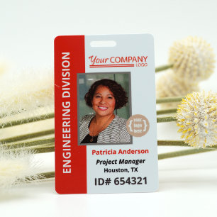 Rood Logo Toegang Personeel Foto ID Badge
