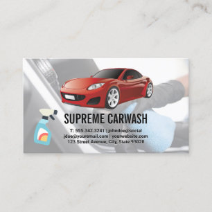 Rood logo voor sportauto Interieur auto detailin Visitekaartje