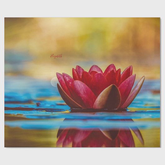 Rood Lotus Vloerlandschap, Zen Cadeaupapier (Vlak)