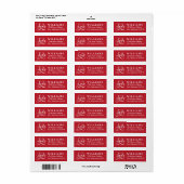 Rood Love Script Trouwretouradres Etiket (Full Sheet)