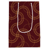 Rood Luxe Wavy Stripes Patroon Medium Cadeauzakje (Achterkant)