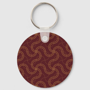 Rood Luxe Wavy Stripes Patroon Sleutelhanger