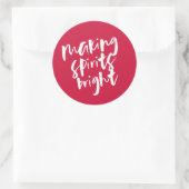 Rood Making Spirits Bright Gift Label Sticker (Tas)