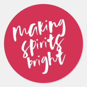 Rood Making Spirits Bright Gift Label Sticker