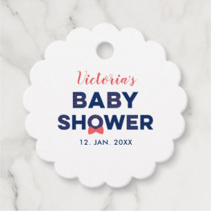 Rood & Marineblauw Moderne babyshower dank je Bedankjes Labels